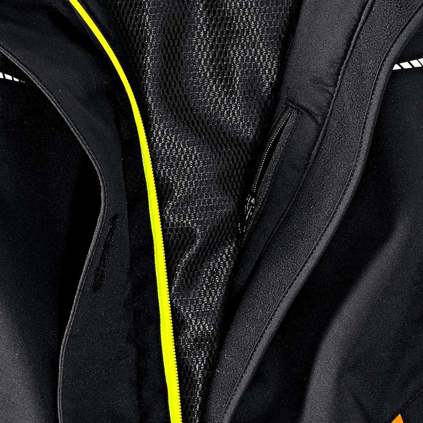Instalatéři: Zimní softshellová bunda e.s.motion 2020, dámská + černá/výstražná žlutá/výstražná oranžová 2