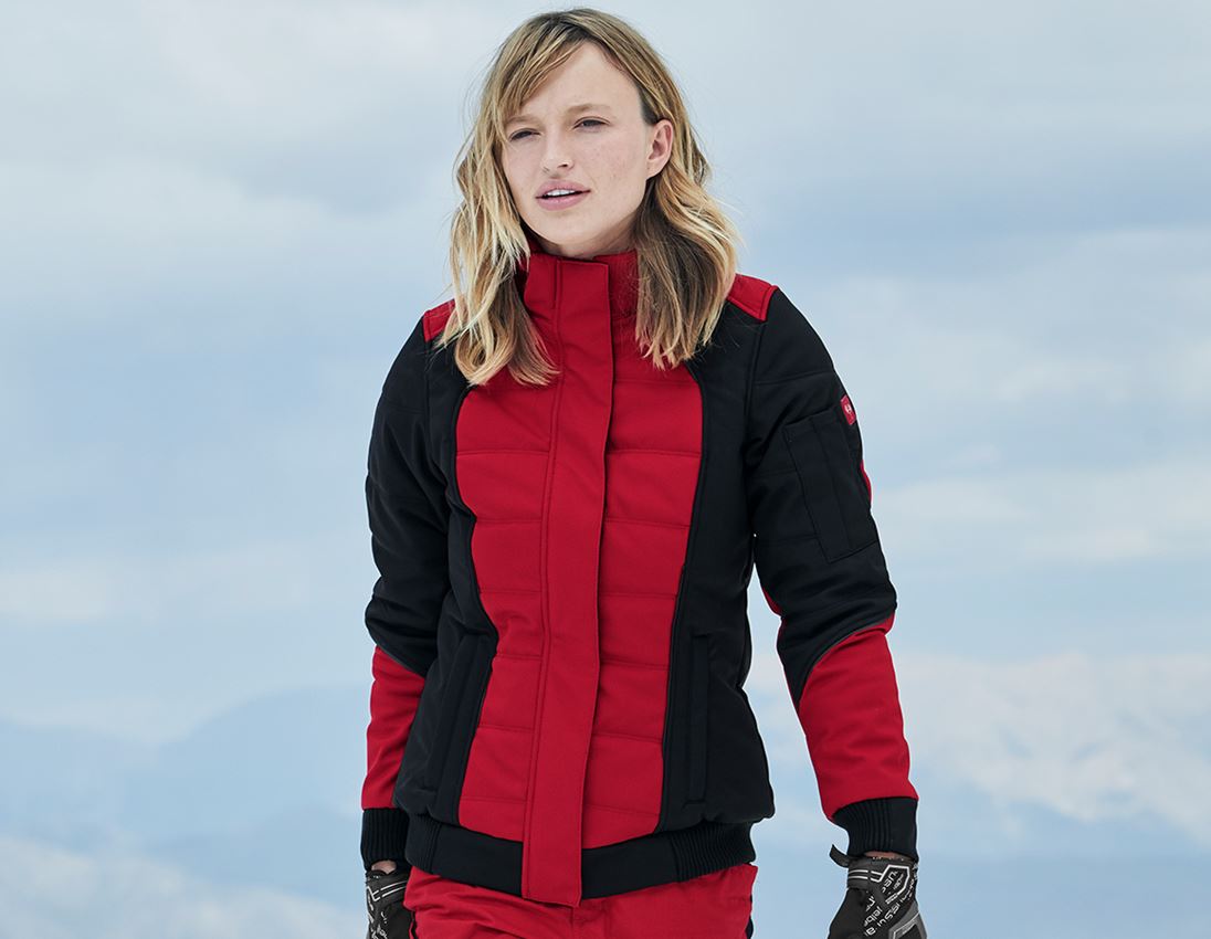 Chlad: Zimní softshellová bunda e.s.vision, dámské + červená/černá