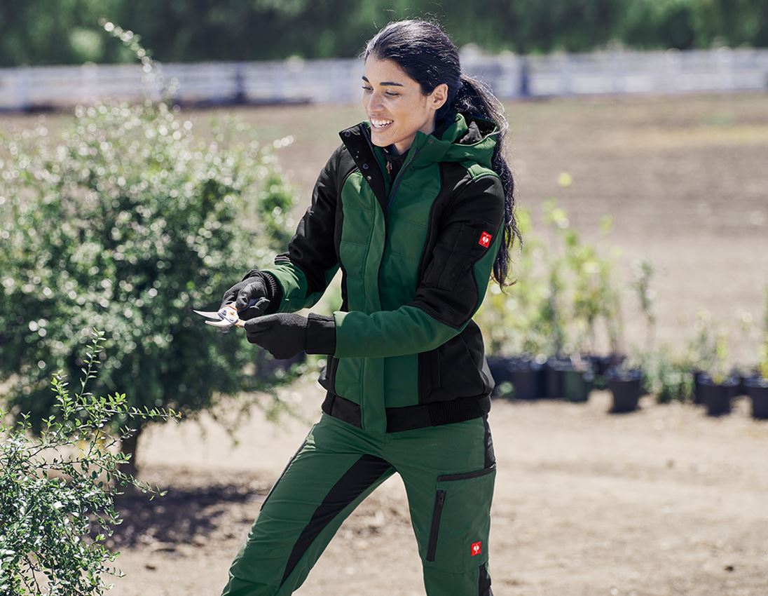 Zahradní / Lesnictví a Zemědělství: Zimní softshellová bunda e.s.vision, dámské + zelená/černá 1