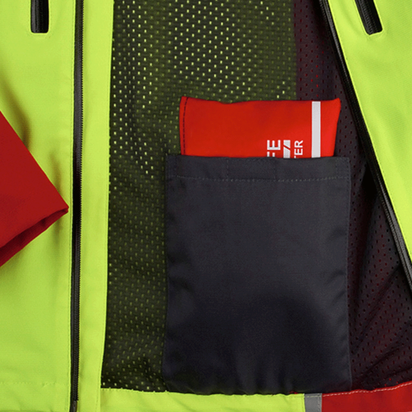Pracovní bundy: e.s. Lesnická bunda, KWF + červená/výstražná žlutá 2