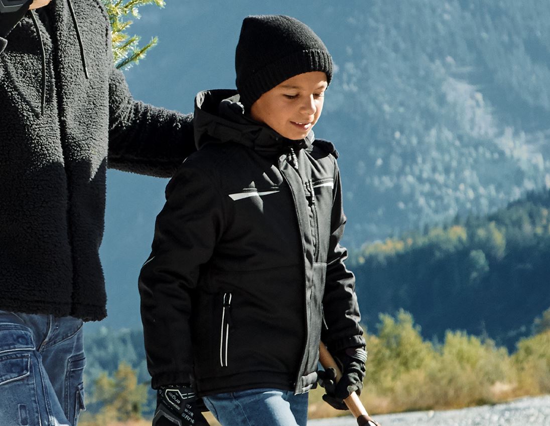 Bundy: Dětská softshellová bunda e.s.motion + černá 1