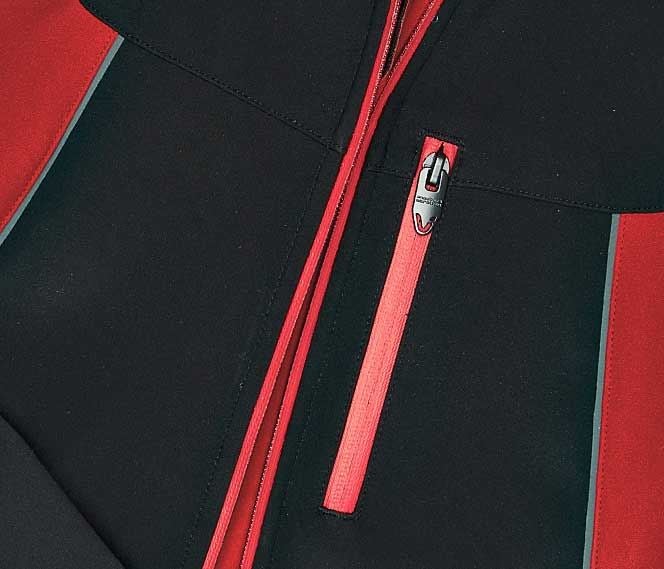 Pracovní bundy: Softshellová bunda e.s.vision, dámská  + černá/červená 2