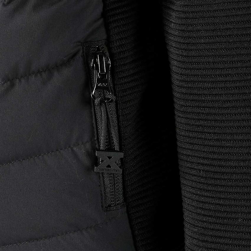 Bundy: Úpletová bunda kapucí hybrid e.s.motion ten,dětské + černá 2