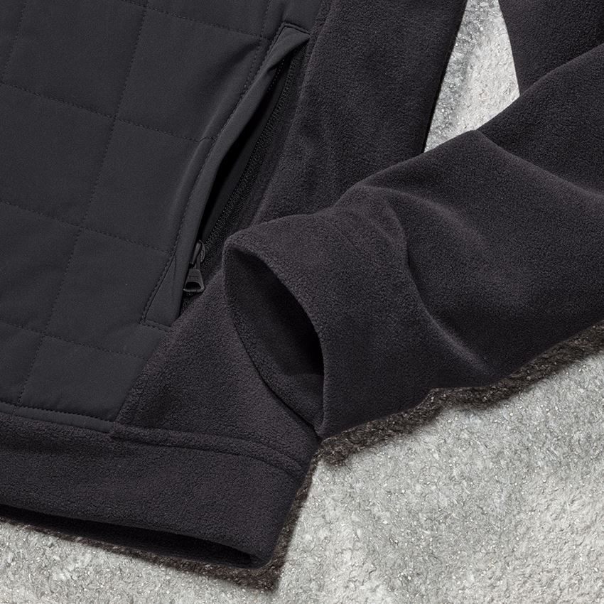 Pracovní bundy: Fleecová bunda s kapucí hybrid e.s.concrete + černá 2