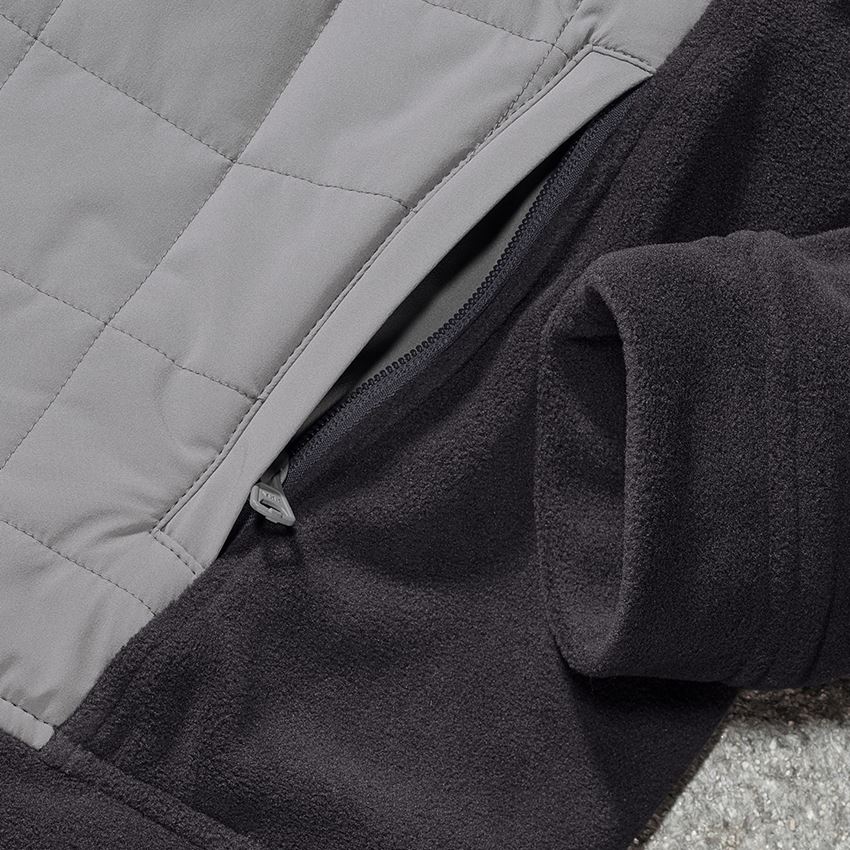 Témata: Fleecová bunda s kapucí hybrid e.s.concrete + černá/čedičově šedá 2