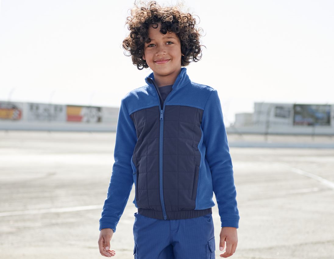 Bundy: Fleecová bunda hybrid e.s.concrete, dětská + alkalická modrá/hlubinněmodrá