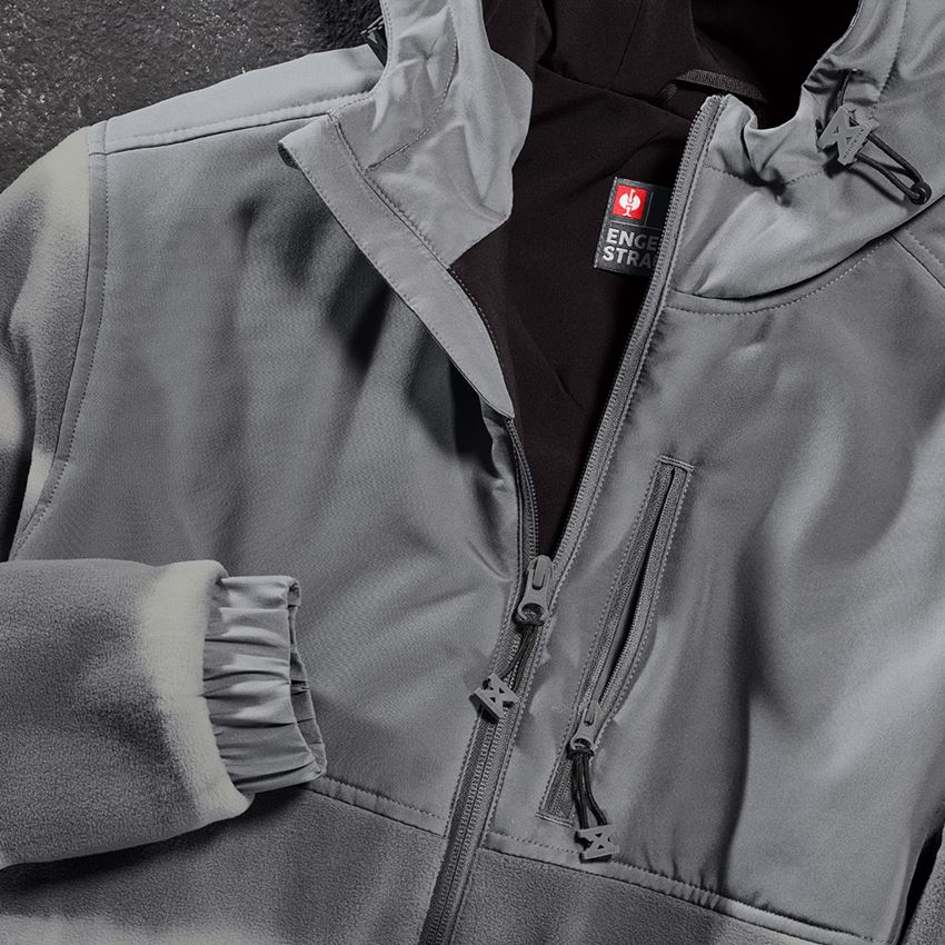 Pracovní bundy: Fleecová bunda s kapucí hyb tie-dye e.s.motion ten + granitová/opálově šedá 2