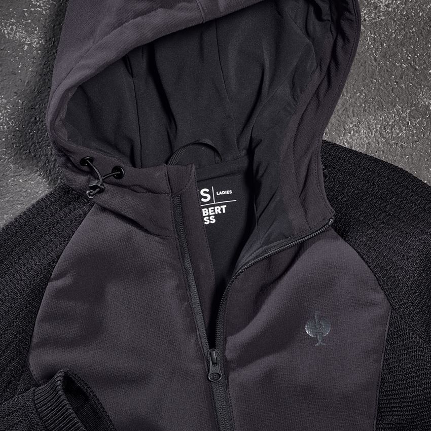 Pracovní bundy: Úpletová bunda s kapucí hybrid e.s.trail, dámská + černá 2