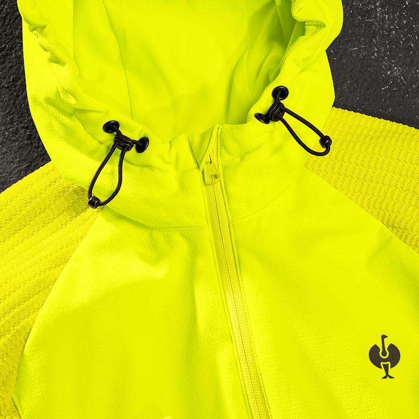 Pracovní bundy: Úpletová bunda s kapucí hybrid e.s.trail, dámská + acidově žlutá/černá 2