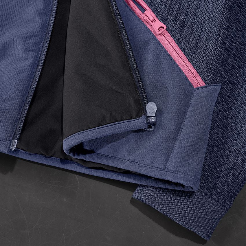 Pracovní bundy: Úpletová bunda s kapucí hybrid e.s.trail, dámská + hlubinněmodrá/tara pink 2