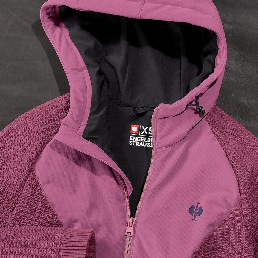 Témata: Úpletová bunda s kapucí hybrid e.s.trail, dámská + tara pink/hlubinněmodrá 2