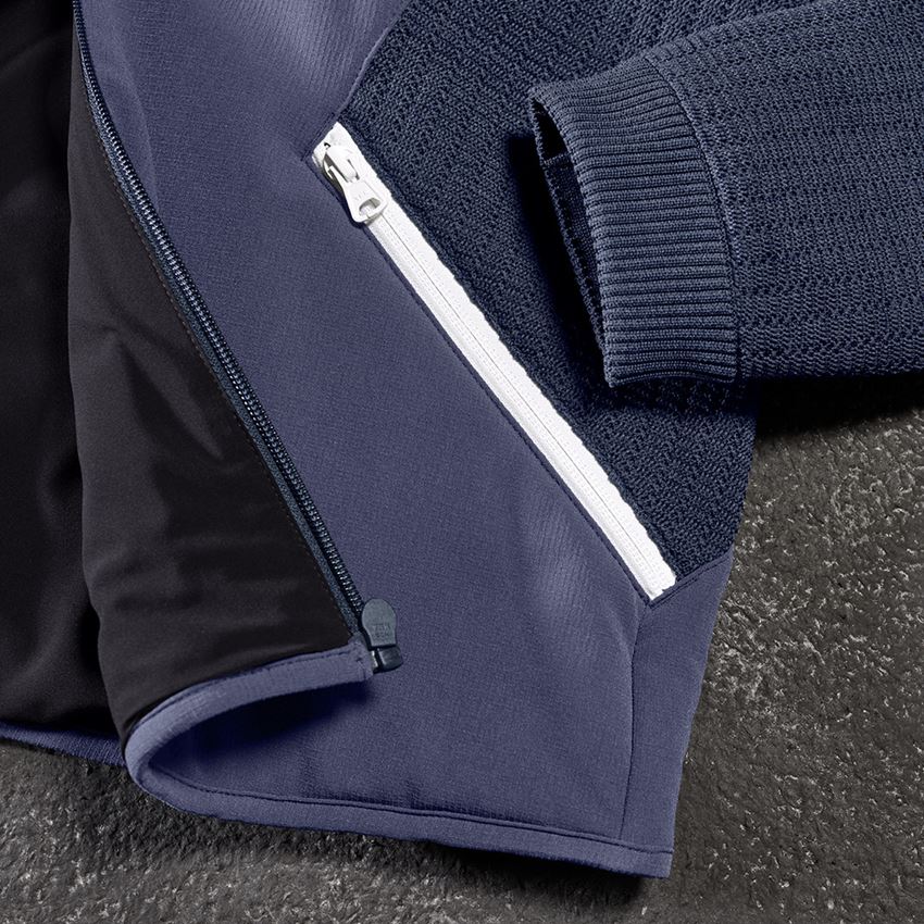 Pracovní bundy: Úpletová bunda s kapucí hybrid e.s.trail + hlubinná modrá/bílá 2