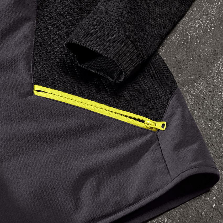 Pracovní bundy: Úpletová bunda s kapucí hybrid e.s.trail + černá/acidově žlutá 2