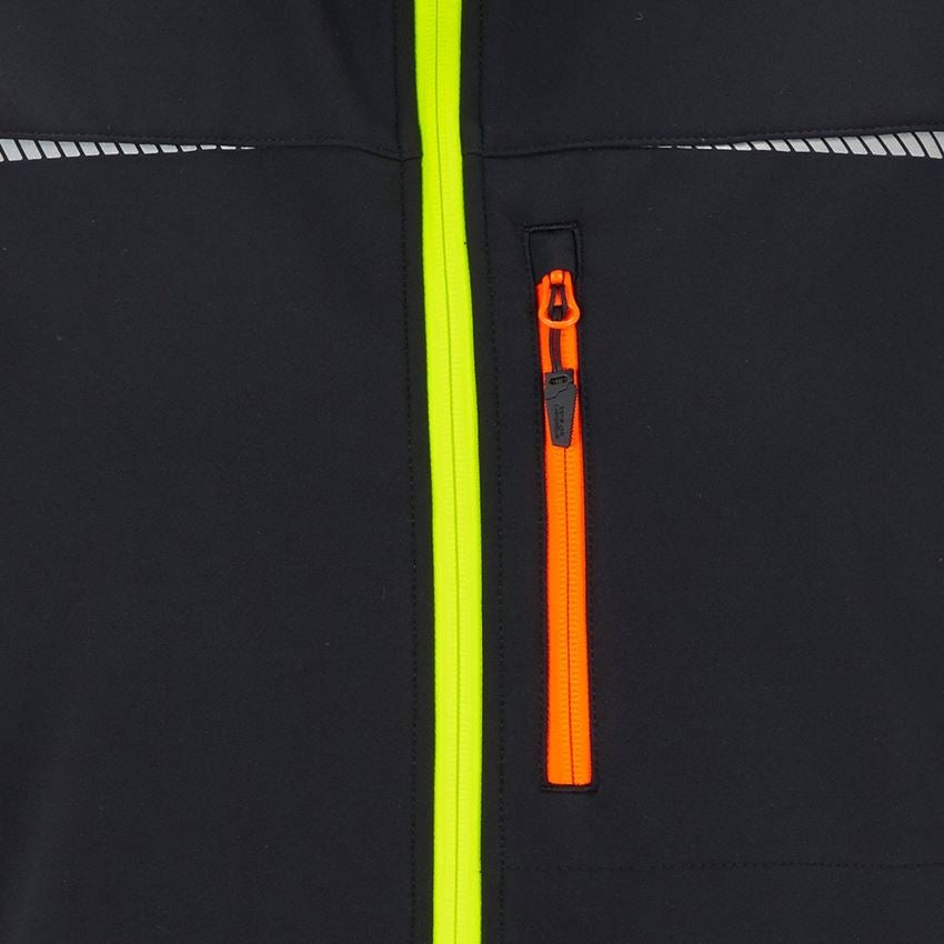 Truhlář / Stolař: Softshellová vesta e.s.motion 2020 + černá/výstražná žlutá/výstražná oranžová 2