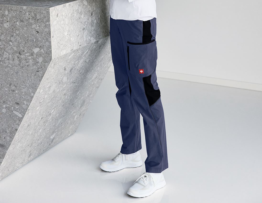 Pracovní kalhoty: Cargo kalhoty e.s.vision stretch, dámské + hlubinněmodrá