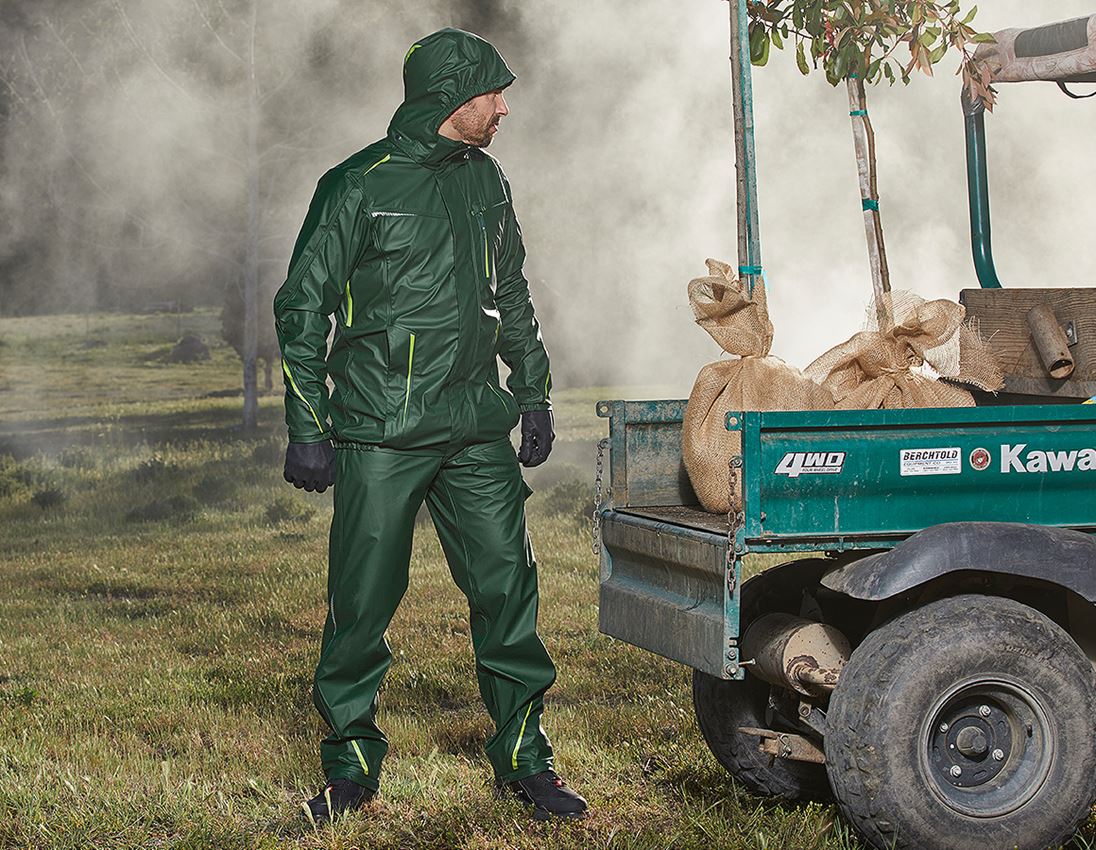 Pracovní kalhoty: Kalhoty do deště e.s.motion 2020 superflex + zelená/mořská zelená 1