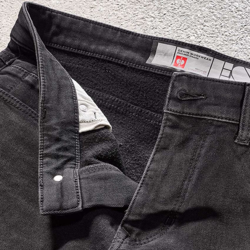 Pracovní kalhoty: e.s. Zimní strečové džíny s 5 kapsami + blackwashed 2