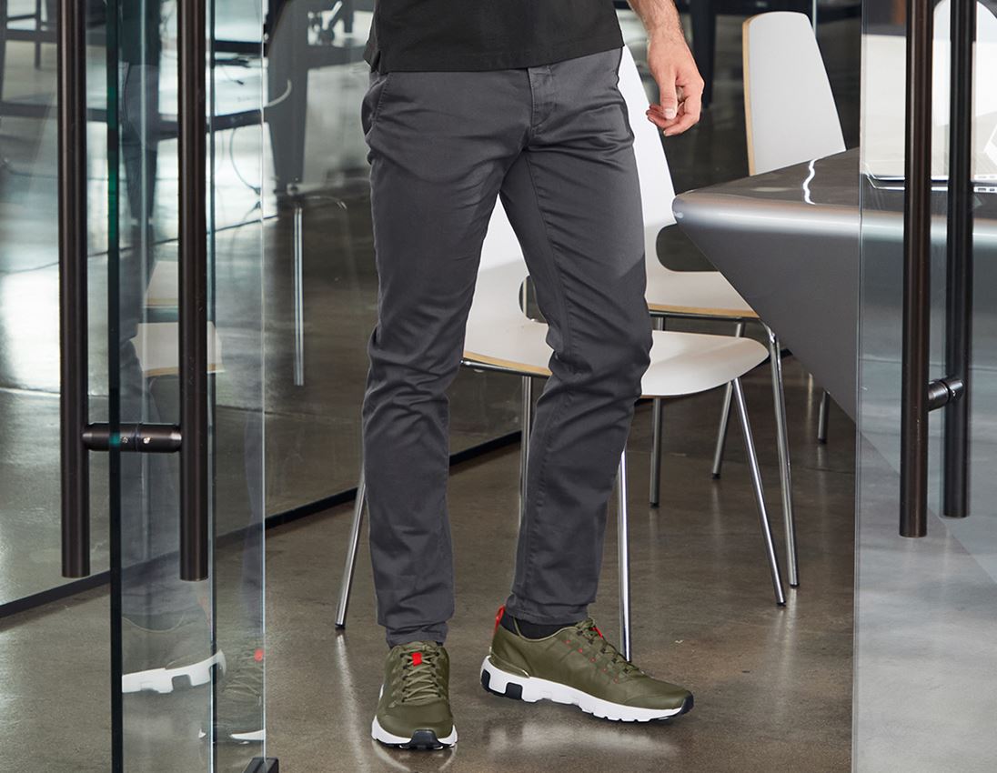 Pracovní kalhoty: e.s. Pracovní kalhoty s 5 kapsami Chino + antracit