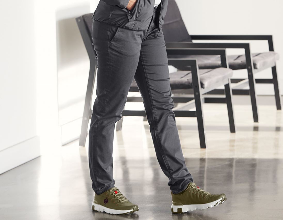 Pracovní kalhoty: e.s. Pracovní kalhoty s 5 kapsami Chino, dámské + antracit 1