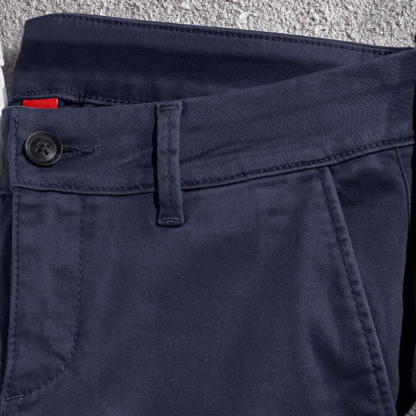 Pracovní kalhoty: e.s. Pracovní kalhoty s 5 kapsami Chino, dámské + tmavomodrá 2