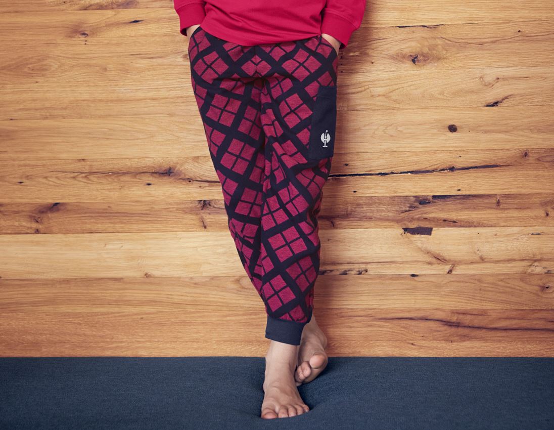 Doplňky: e.s. Pyžamo Kalhoty, dětská + tmavě růžová károvaná