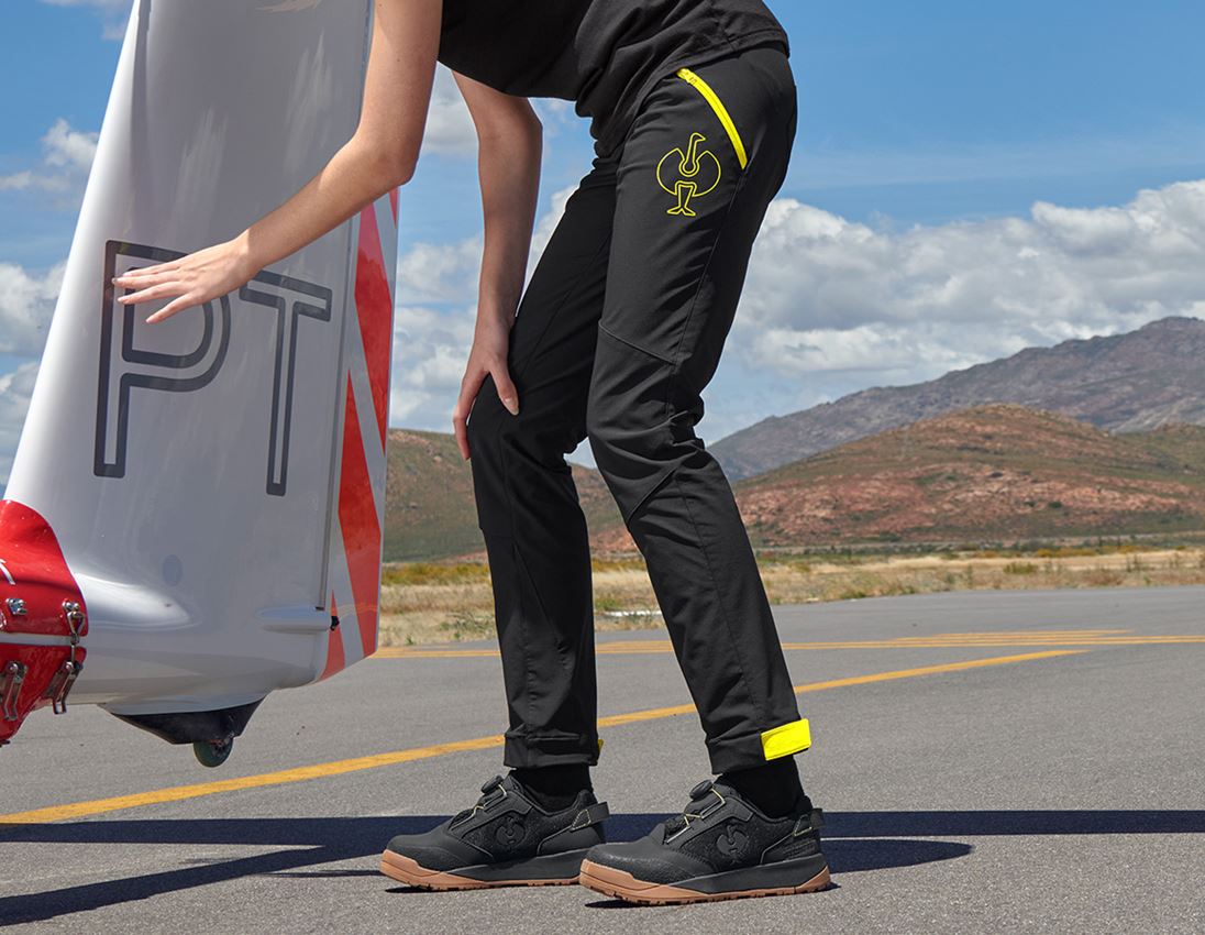 Pracovní kalhoty: Funkční kalhoty e.s.trail, dámské + černá/acidově žlutá