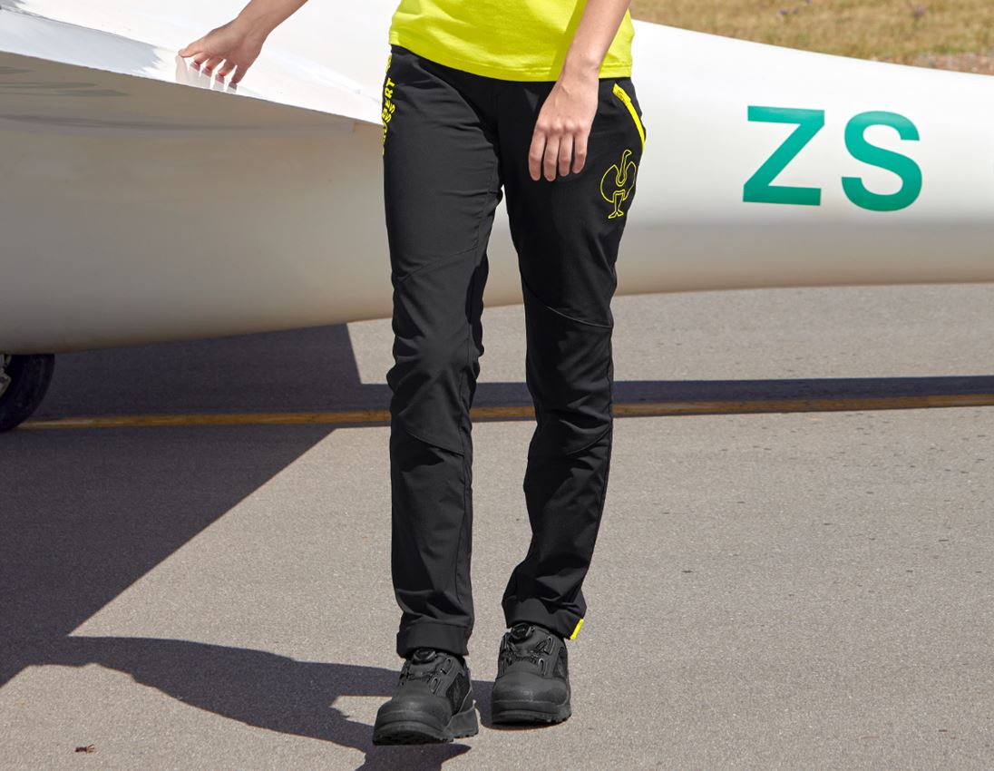 Pracovní kalhoty: Funkční kalhoty e.s.trail, dámské + černá/acidově žlutá 1