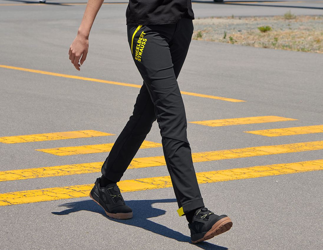 Pracovní kalhoty: Funkční kalhoty e.s.trail, dámské + černá/acidově žlutá 2
