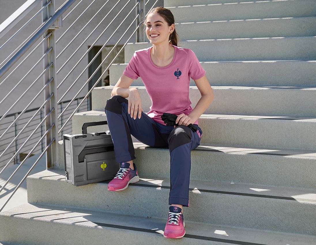 Pracovní kalhoty: Funkční kalhoty e.s.trail, dámské + hlubinněmodrá/tara pink 2