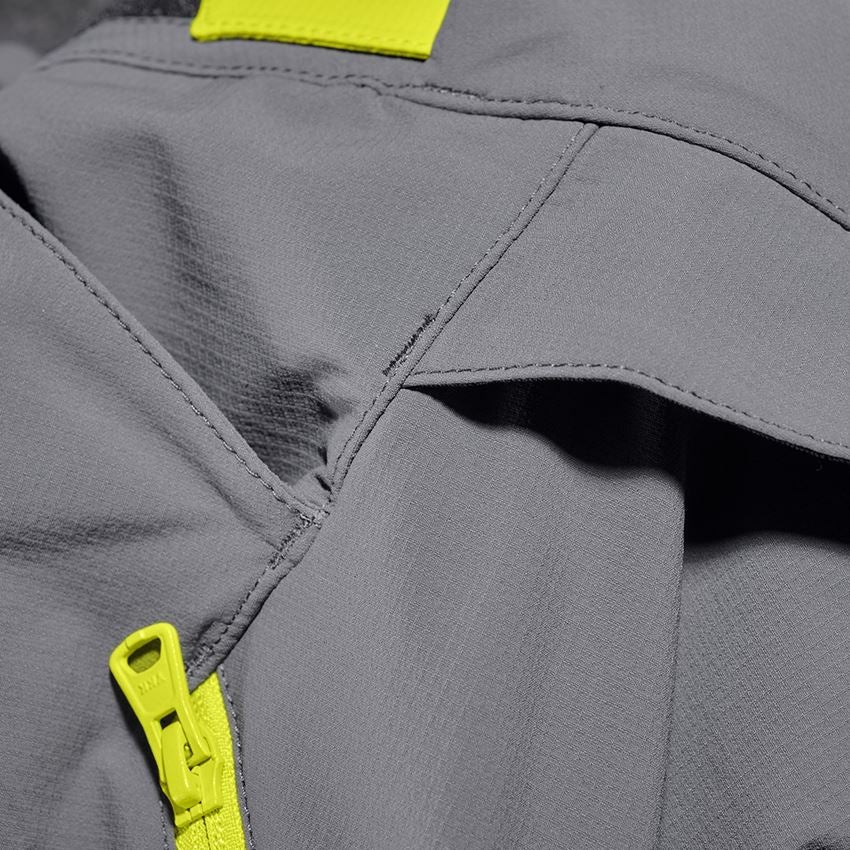 Pracovní kalhoty: Funkční šortky e.s.trail, dámské + čedičově šedá/acidově žlutá 2