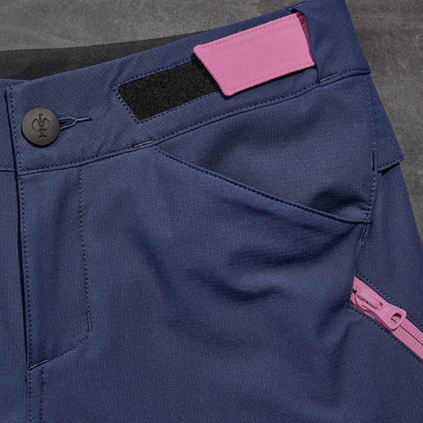 Pracovní kalhoty: Funkční šortky e.s.trail, dámské + hlubinněmodrá/tara pink 2