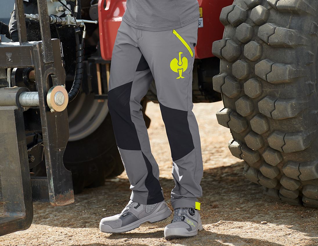 Pracovní kalhoty: Funkční kalhoty e.s.trail + čedičově šedá/acidově žlutá