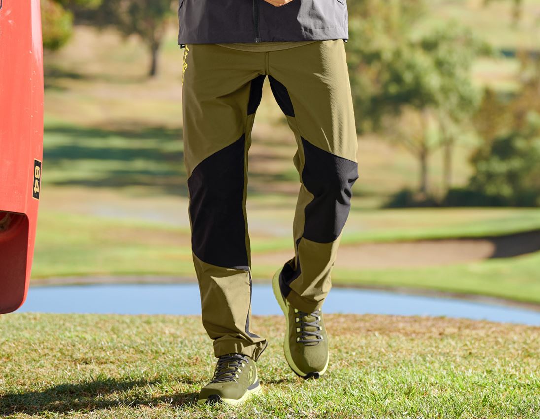 Pracovní kalhoty: Funkční kalhoty e.s.trail + jalovcová zelená/citronově zelená