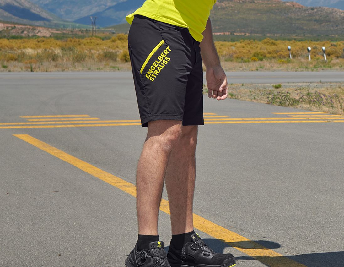 Pracovní kalhoty: Funkční šortky e.s.trail + černá/acidově žlutá 2