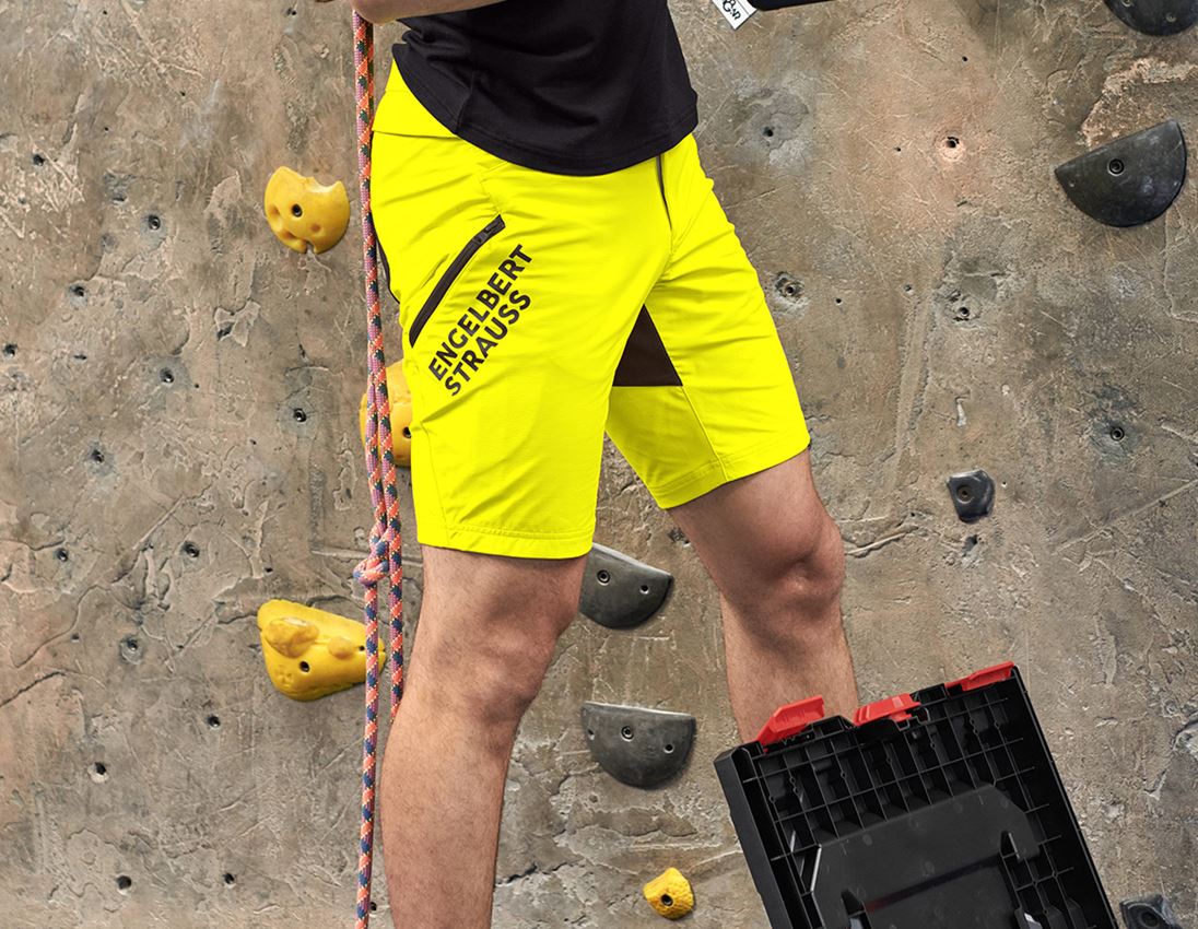 Pracovní kalhoty: Funkční šortky e.s.trail + acidově žlutá/černá 2