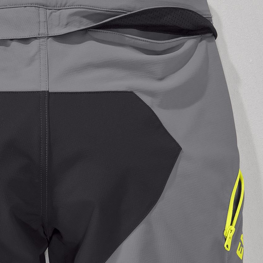 Pracovní kalhoty: Funkční šortky e.s.trail + čedičově šedá/acidově žlutá 2