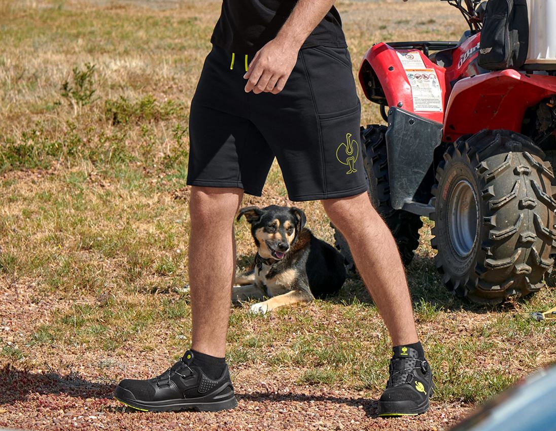 Pracovní kalhoty: Lehké šortky e.s.trail + černá/acidově žlutá