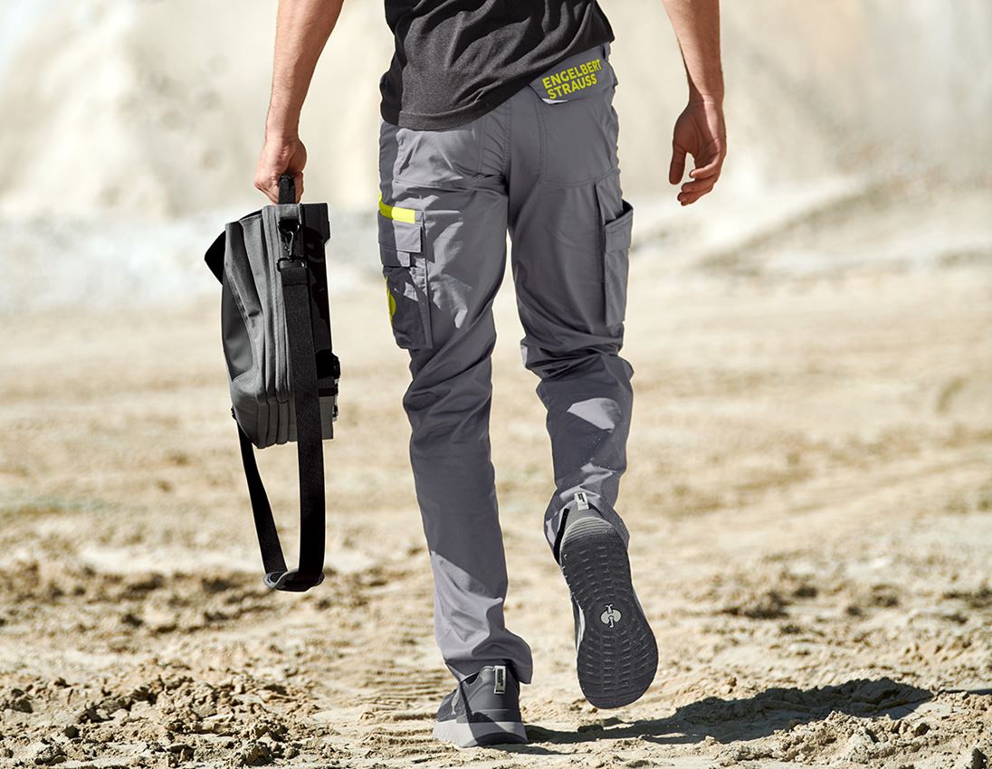 Pracovní kalhoty: Cargo kalhoty e.s.trail + čedičově šedá/acidově žlutá 1