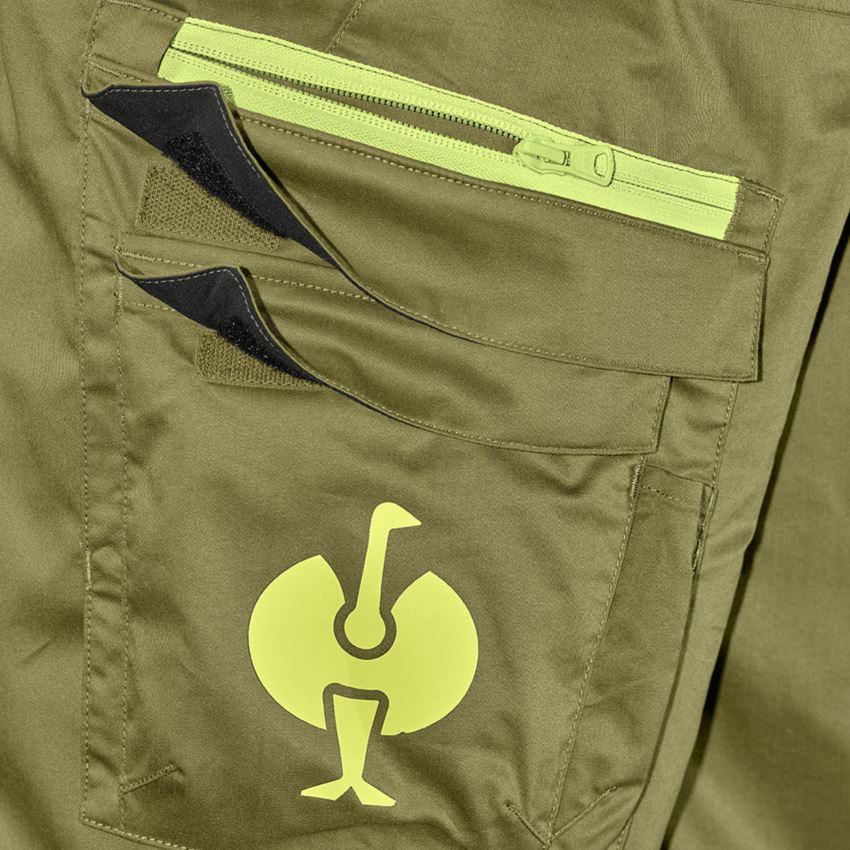 Pracovní kalhoty: Cargo kalhoty e.s.trail + jalovcová zelená/citronově zelená 2