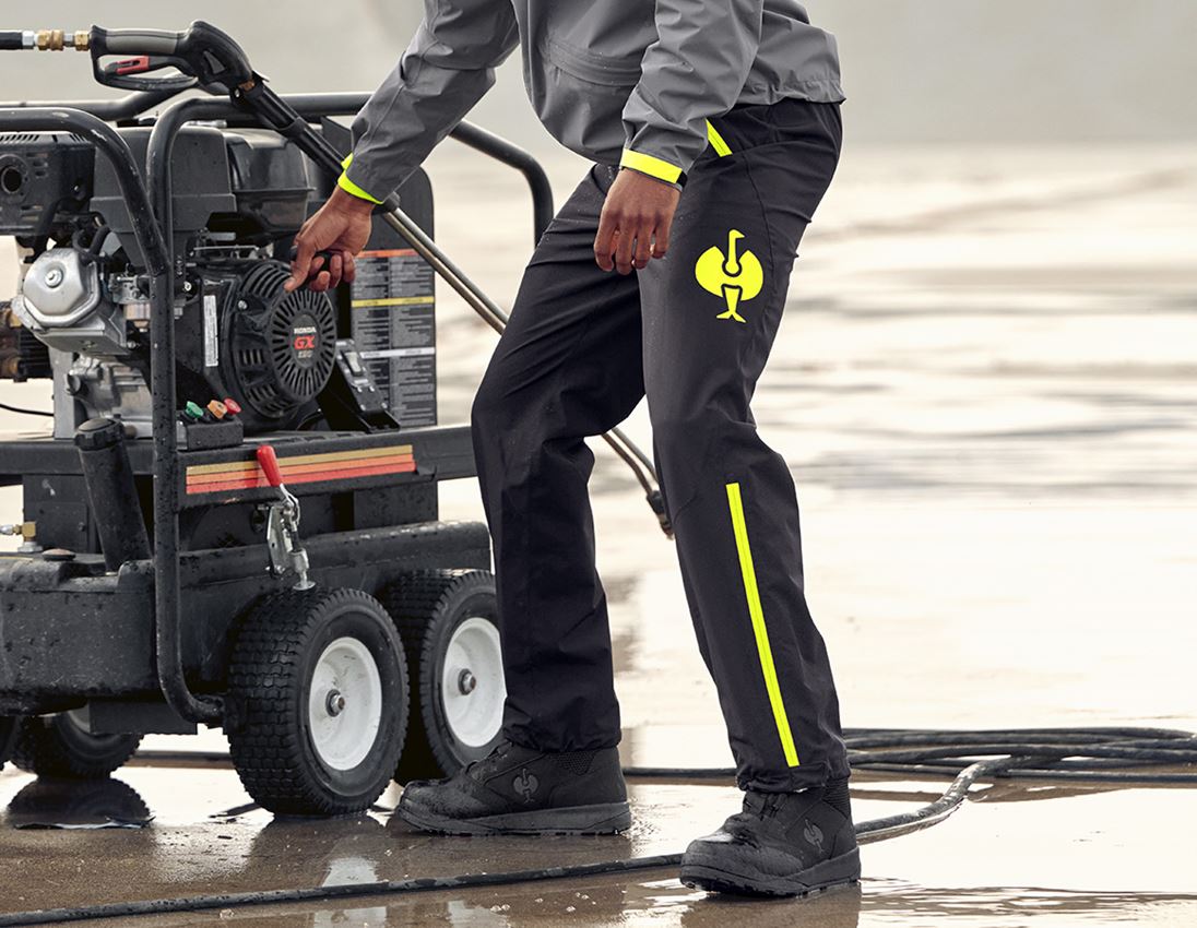 Pracovní kalhoty: Kalhoty do každého počasí e.s.trail + černá/acidově žlutá