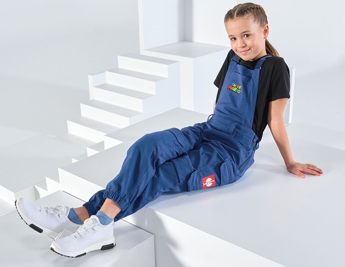 Kalhoty: Dětské kalhoty s laclem Super Mario + alkalická modrá 1