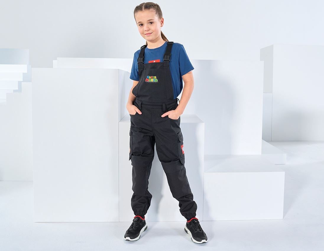 Spolupráce: Dětské kalhoty s laclem Super Mario + černá