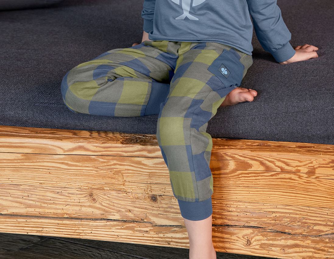 Doplňky: e.s. Pyžamo kalhoty, dětská + horská zelená/oxidově modrá