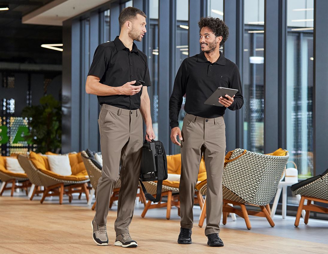 Pracovní kalhoty: Pracovní kalhoty s 5 kapsami Chino e.s.work&travel + stínově hnědá 3