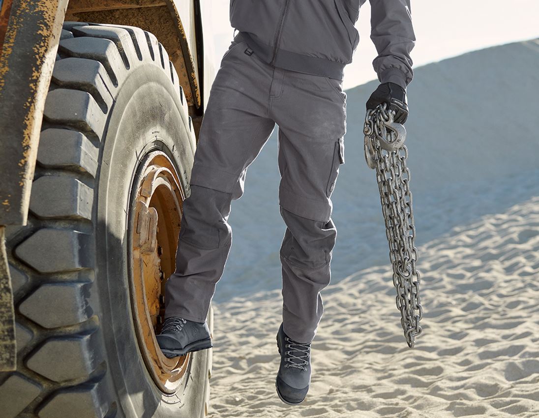 Pracovní kalhoty: Prac. kalhoty do pasu e.s.iconic + karbonová šedá 2