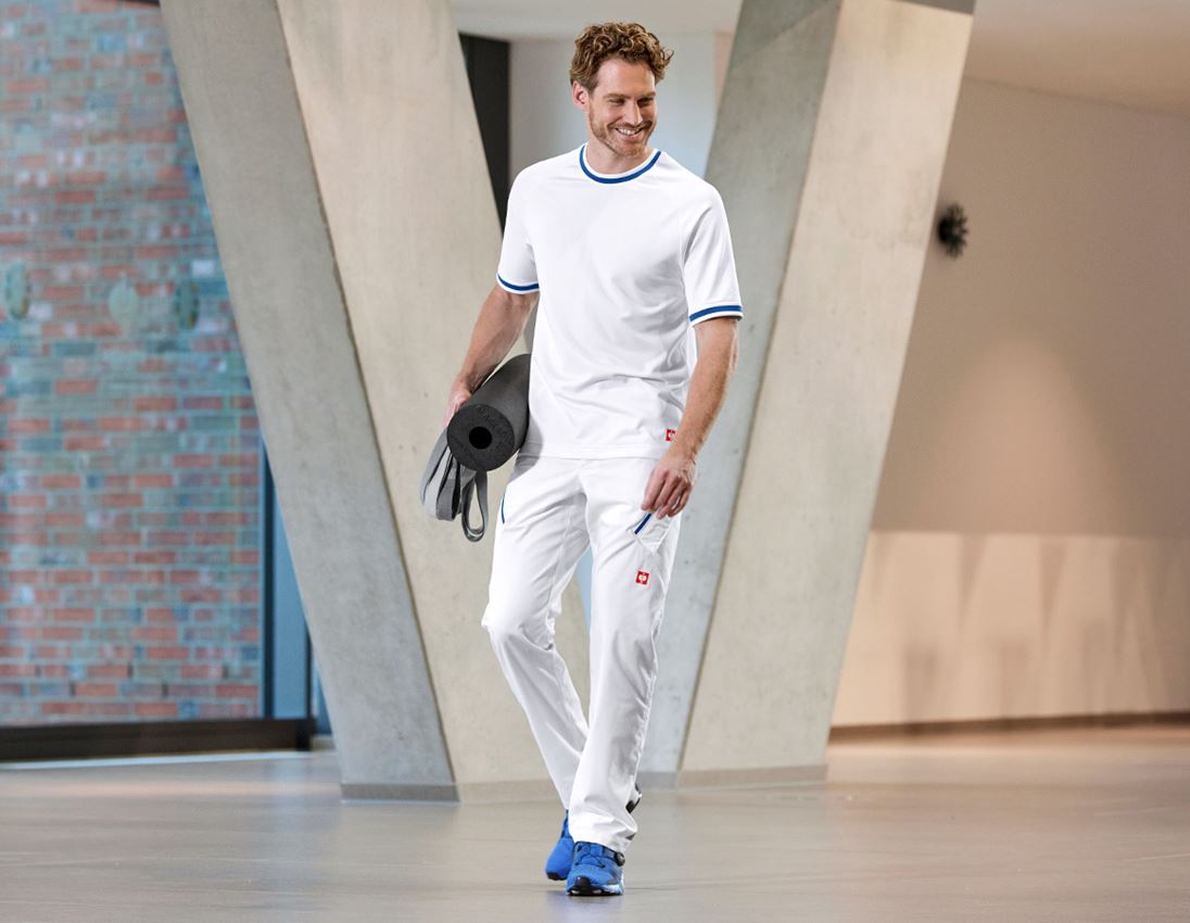 Oděvy: Kalhoty s více kapsami e.s.ambition + bílá/enciánově modrá 6