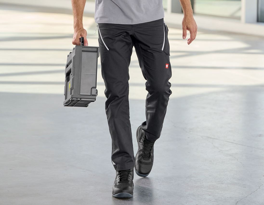 Pracovní kalhoty: Kalhoty s více kapsami e.s.ambition + černá/platinová