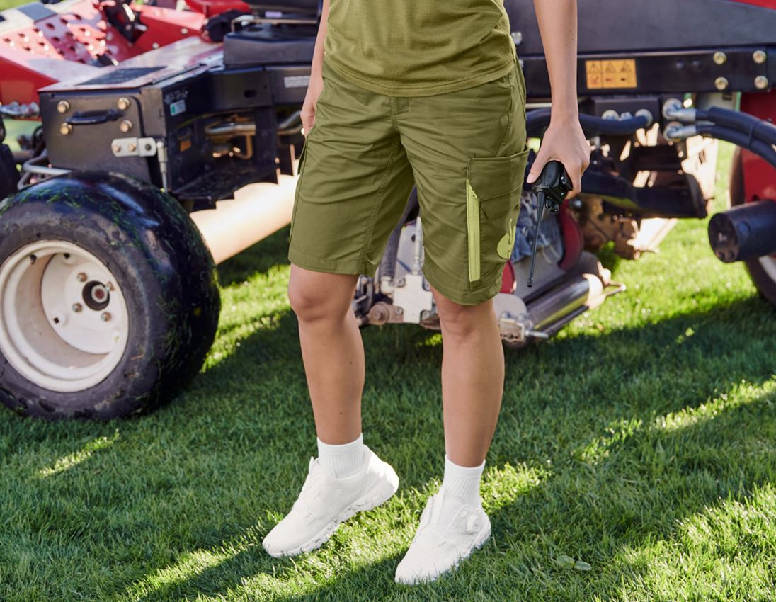 Oděvy: SADA: Kalhoty e.s.trail, dámské + šortky + osuška + jalovcová zelená/citronově zelená