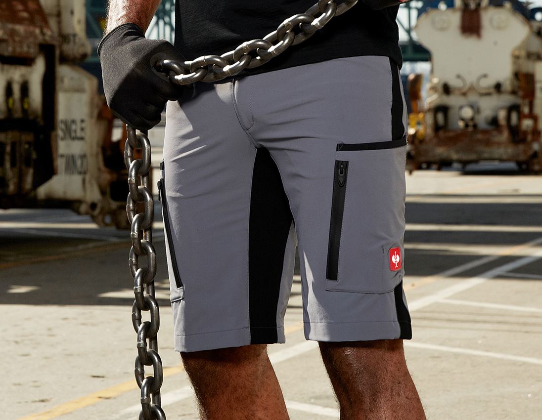 Oděvy: SADA: Cargo kalh. e.s.vision stretch+šortky+fotbal + šedá/černá