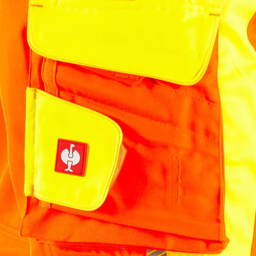 Pracovní kalhoty: Výstražné kalhoty do pasu e.s.motion 2020 + výstražná oranžová/výstražná žlutá 2